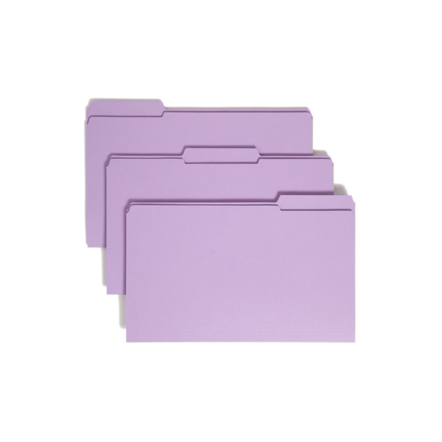 SMEAD MFG CO 2-153CLV Smead Color File Folders, With Reinforced Tabs, Legal Size, 1/3 Cut, Lavender, Box Of 100 SMEAD MFG CO 2-153CLV Smead Color File Folders, With Reinforced Tabs, Legal Size, 1/3 Cut, Lavender, Box Of 100