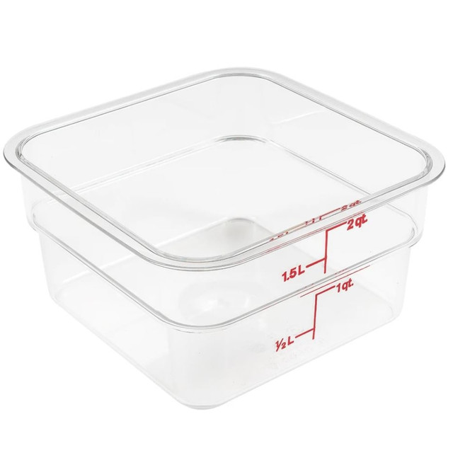 CAMBRO MFG. CO. IG2SFSCW135 Cambro Square Food Storage Containers, 2-Quart, Clear, Pack Of 6 Containers