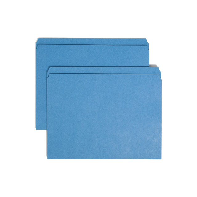 SMEAD MFG CO 2-150LBE Smead Color File Folders, With Reinforced Tabs, Letter Size, Straight Cut, Blue, Box Of 100 SMEAD MFG CO 2-150LBE Smead Color File Folders, With Reinforced Tabs, Letter Size, Straight Cut, Blue, Box Of 100