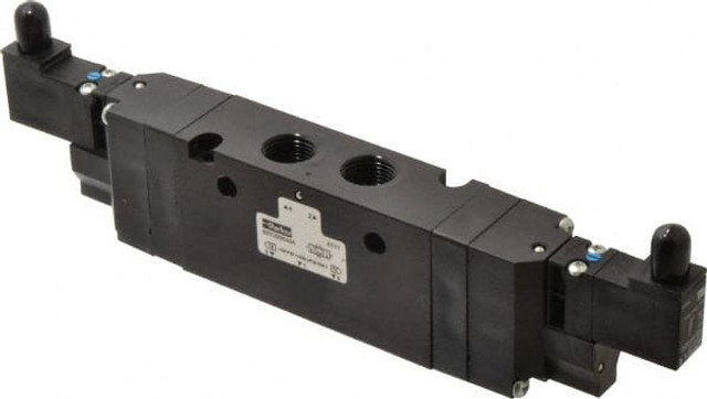 Parker B652BB549A Stacking Solenoid Valve: Double Solenoid, 4-Way, 3 Position, Solenoid Return