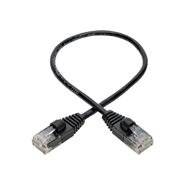 TRIPP LITE N261-S01-BK  Cat6a 10G Snagless Molded Slim UTP Ethernet Cable (RJ45 M/M) Black 1 ft. (0.31 m)