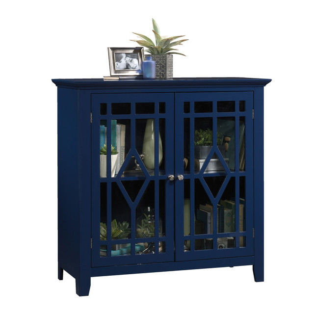 SAUDER WOODWORKING CO. Sauder 420128  Shoal Creek Display Cabinet, 2 Shelves, Indigo Blue