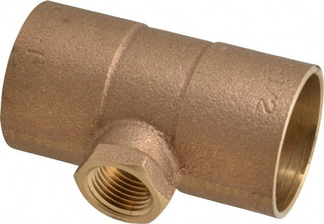 NIBCO B147250 Cast Copper Pipe Tee: 1-1/2" x 1-1/2" x 1/2" Fitting, C x C x F, Pressure Fitting