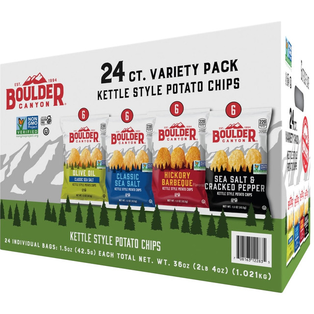 BOULDER BRANDS Boulder Canyon 012283  Inventure Variety Pack - Non-GMO, Gluten-free - Bag - 1.50 oz - 24 / Carton