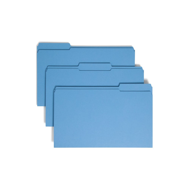 SMEAD MFG CO 2-153CBE Smead Color File Folders, With Reinforced Tabs, Legal Size, 1/3 Cut, Blue, Box Of 100 SMEAD MFG CO 2-153CBE Smead Color File Folders, With Reinforced Tabs, Legal Size, 1/3 Cut, Blue, Box Of 100