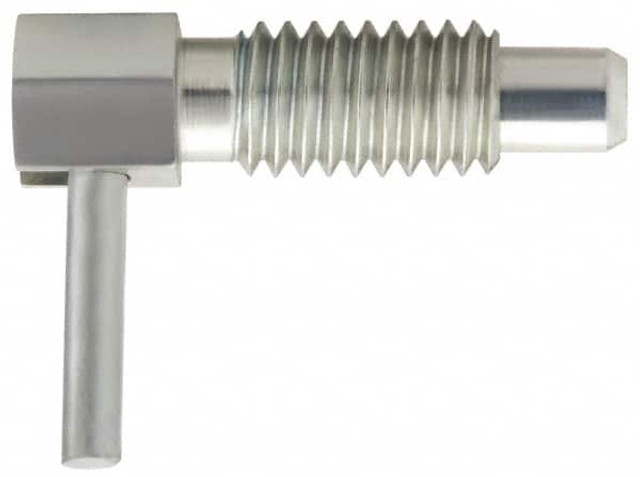 Vlier SSFRS250 1/4-20 Thread, 1/2" Thread Length, 0.16" Plunger Diam, 0.12 Lb Init to 0.5 Lb Final End Force, Stainless Steel Locking L Handle Plunger