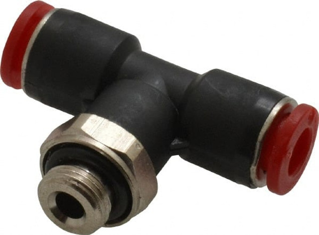 Norgren C02670618 Push-To-Connect Tube to Male & Tube to Male BSPP Tube Fitting: Swivel Tee Adapter, Tee 1/8" Thread