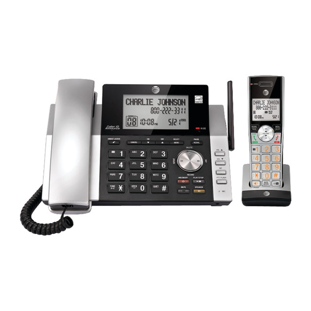 VTECH HOLDINGS LTD AT&amp;T CL84115 AT&T DECT 6.0 Expandable Corded/Cordless Phone System With Digital Answering System, CL84115