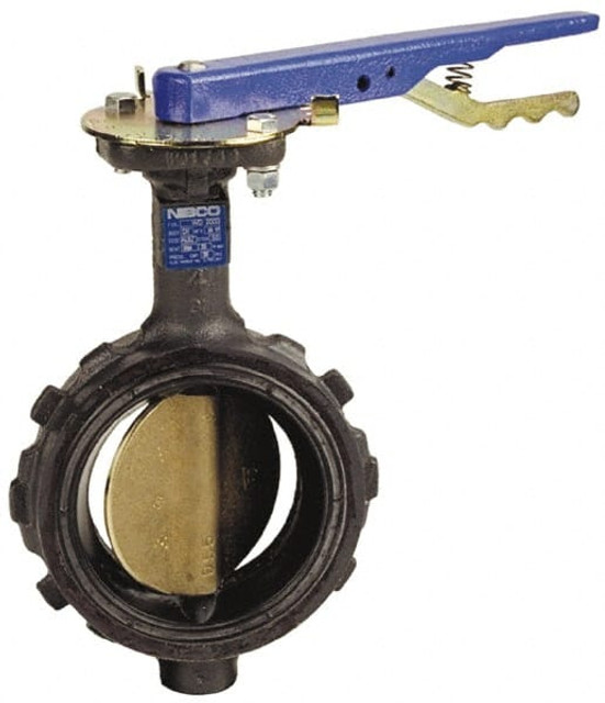 NIBCO NLH150F Manual Wafer Butterfly Valve: 3" Pipe, Lever Handle