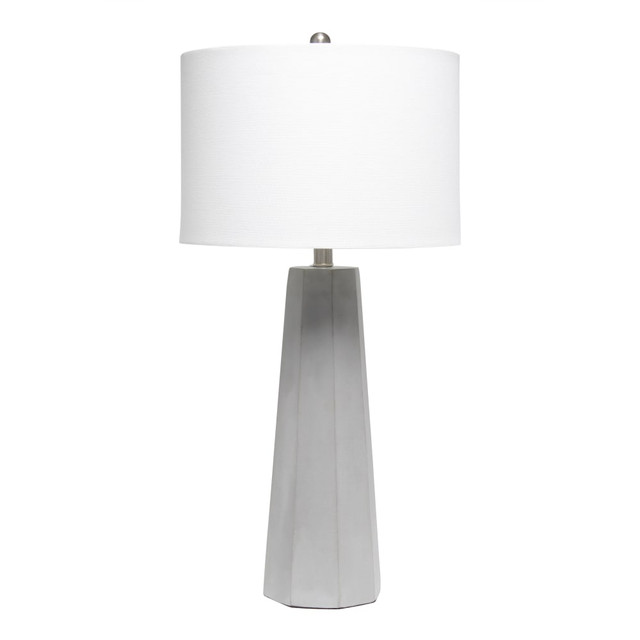 ALL THE RAGES INC LHT-5011-WH Lalia Home Concrete Pillar Table Lamp, 30-1/2inH, White Shade/Gray Base