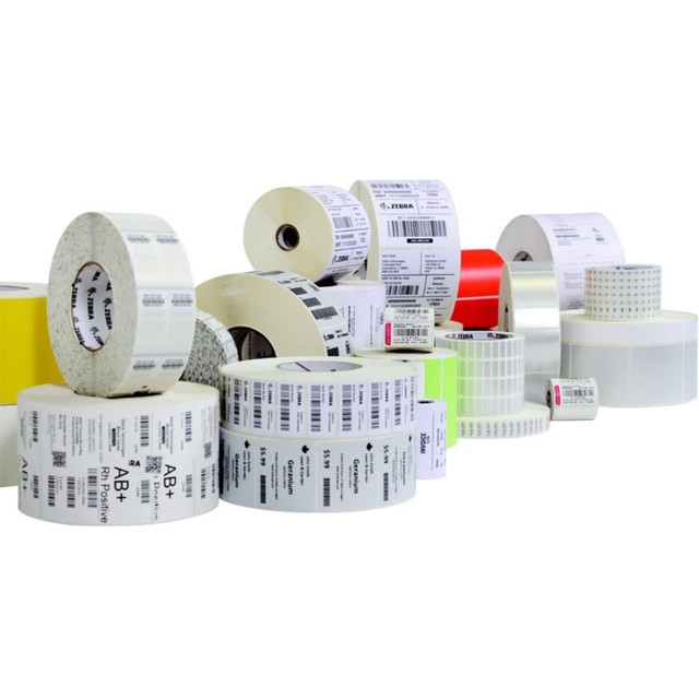 ZEBRA TECHNOLOGIES VTI, INC. Zebra Technologies 10015772 Zebra 8000D Lab - Paper - permanent acrylic adhesive - coated - perforated - bright white - 2 in x 1.25 in 330 label(s) (1 roll(s) x 330) labels