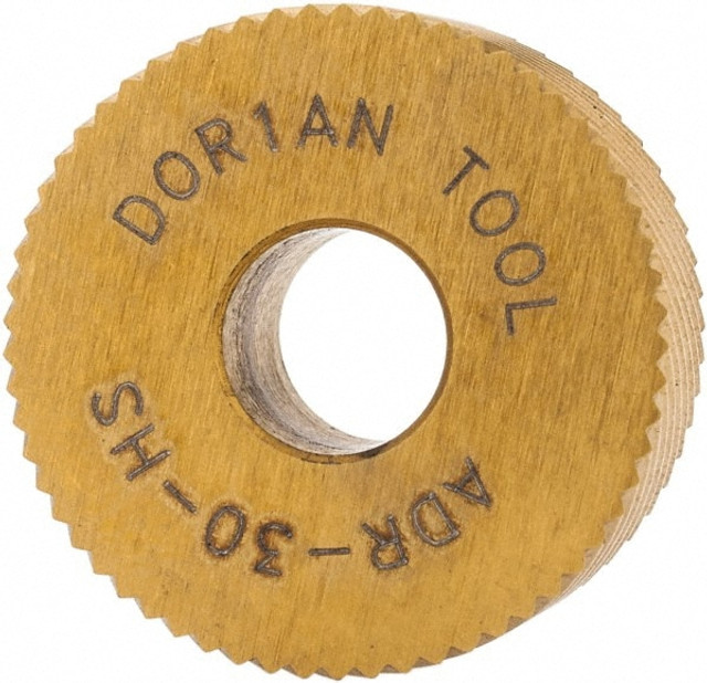 Dorian Tool 73310123646 Standard Knurl Wheel: 3/4" Dia, 90 ° Tooth Angle, 30 TPI, Diagonal, High Speed Steel