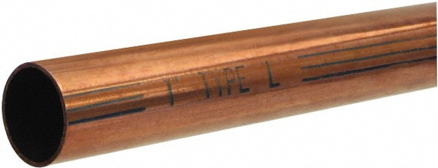 Mueller Industries LH10002 2' Long, 1-1/8" OD x 1" ID, Grade C12200 Copper Water (L) Tube