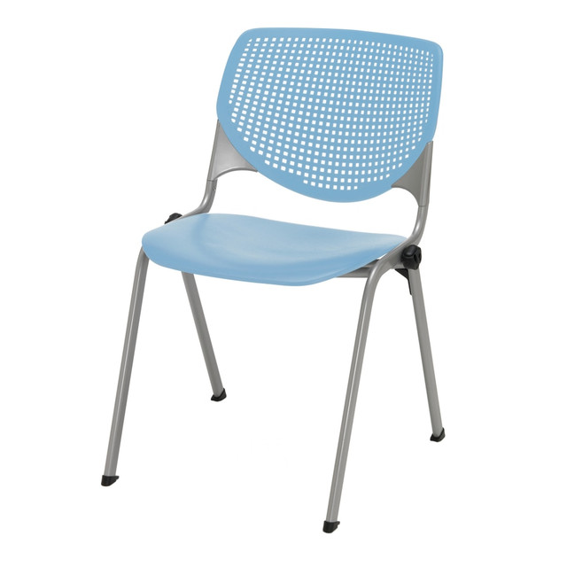 KFI FURNITURE, LLC 2300-P35 KFI Studios KOOL Stacking Chair, Sky Blue/Silver
