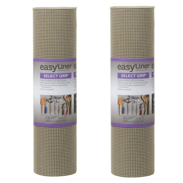DUCK 281874X2-OD Brand Select-Grip EasyLiner Non-Adhesive Shelf And Drawer Liners, 20in x 24ft, Brownstone, Pack Of 2 Rolls DUCK 281874X2-OD Brand Select-Grip EasyLiner Non-Adhesive Shelf And Drawer Liners, 20in x 24ft, Brownstone, Pack Of 2 Rolls