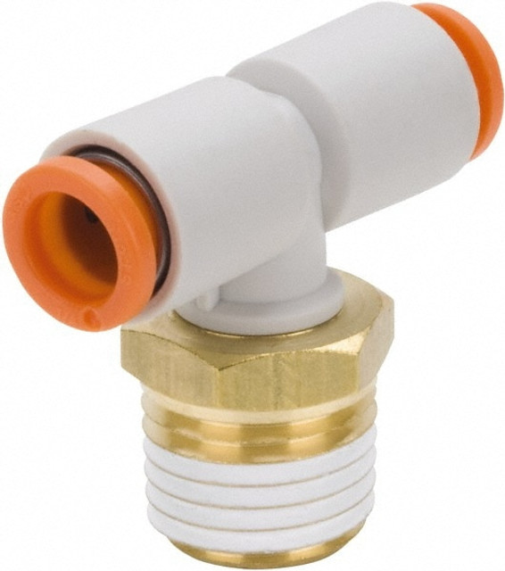 SMC PNEUMATICS KQ2T13-37AS Push-to-Connect Tube Fitting: Male Branch Tee, 1/2" Thread, 1/2" OD