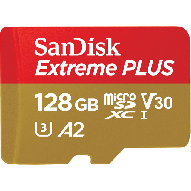 SANDISK CORPORATION SDSQXBD-128G-AN6MA SanDisk Extreme PLUS microSDXC UHS-I card, 128GB