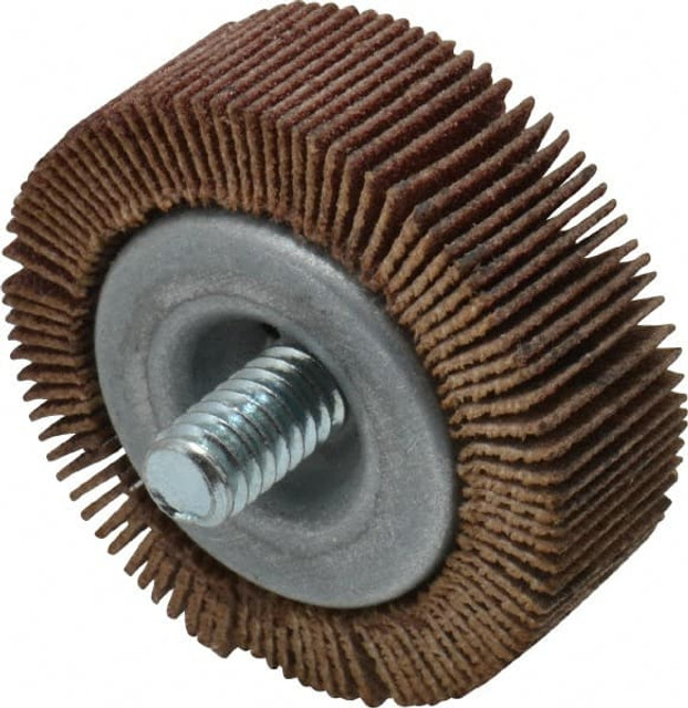 Merit Abrasives 08834131060 Mounted Flap Wheel: 1-1/2" Dia, 1/2" Face Width, 120 Grit, Aluminum Oxide