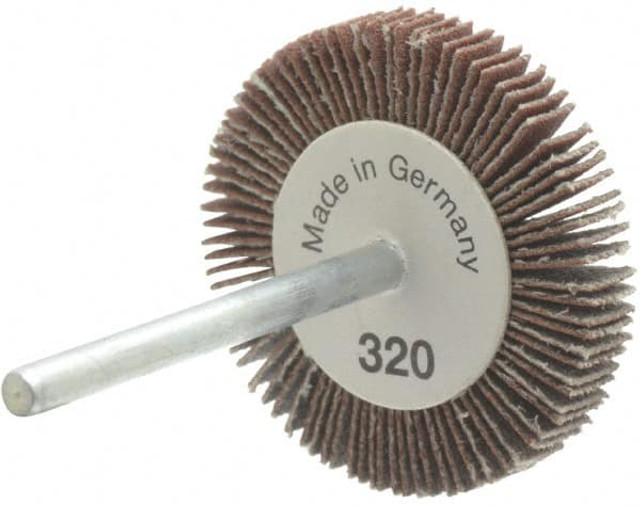 Value Collection 112291 Mounted Flap Wheel: 1-3/16" Dia, 3/16" Face Width, 320 Grit, Aluminum Oxide