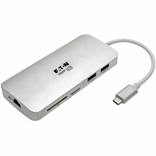 TRIPP LITE U442-DOCK11-S Eaton Tripp Lite Series USB C Docking Station, 4K @ 30 Hz, HDMI, Thunderbolt 3, USB-A Hub, PD Charging, SD/Micro SD, GbE, USB Type C, USB-C - Docking station - USB-C 3.1 / Thunderbolt 3 - HDMI - 1GbE TRIPP LITE U442-DOCK11-S Eaton Tripp Lite Series USB C Docking Station, 4K @ 30 Hz, HDMI, Thunderbolt 3, USB-A Hub, PD Charging, SD/Micro SD, GbE, USB Type C, USB-C - Docking station - USB-C 3.1 / Thunderbolt 3 - HDMI - 1GbE