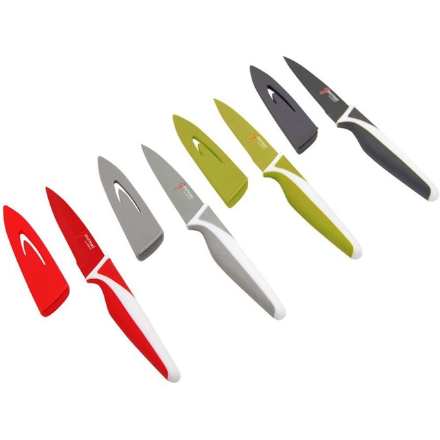 STARFRIT USA INC 080906-006-0000 Starfrit Paring Knives - Set of 4 - 4/Set - Paring Knife - 4 x Paring Knife - Cutting, Paring - Green, Red, Light Gray, Dark Gray