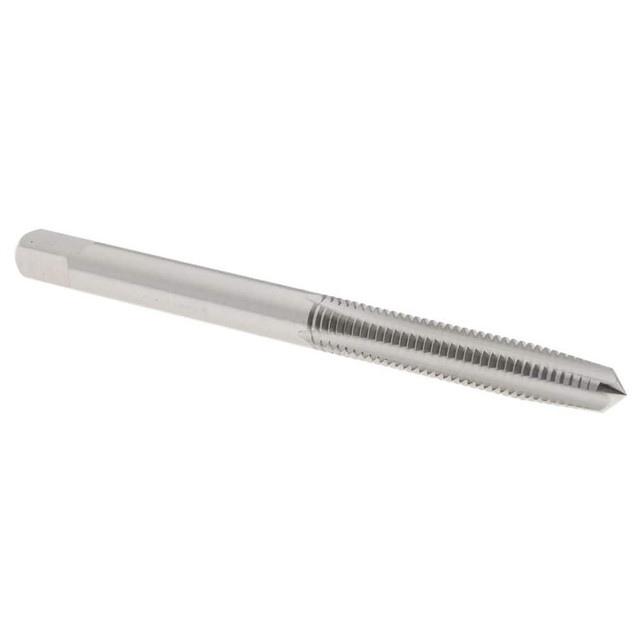 Hertel K008256AS Straight Flute Tap: #10-32 UNF, 4 Flutes, Taper, High Speed Steel, Bright/Uncoated