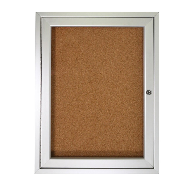 GHENT MANUFACTURING INC. PW34896K Ghent Traditional Enclosed Natural Cork Bulletin Board, 48in x 96in, Oak Frame