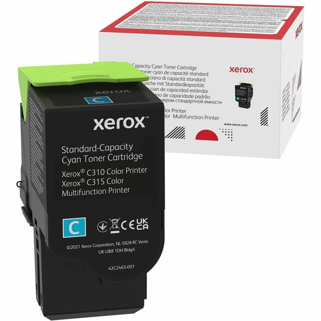 Compatible Xerox models: C : C310, C315.  .    STATE OF THE ART: Made in factories conforming to some of the most stringent international health, safety and sustainability standards.  RELIABLE: Compatible toners may risk breakdown, poor colors and reduced page yields. Print with Genuine Xerox Toners for spot-on results, vibrant colors and sharp edges.  OPTIMAL: Original Xerox cartridges made by Xerox for Xerox C310 Color Printer/C315 Color Multifunction Printer printers and work straight out of the box. Your printer reads the chip, you press start and it starts working.  HIGH PERFORMANCE: Xerox Genuine cartridges are made for Xerox printers to work at their best. Independent testing proved Genuine Xerox Supplies to be more reliable and deliver up to 27% higher page yields than non-genuine alternatives.  SPECIFICATION: Genuine Xerox Part: 006R04357 ; Page Yield: 2000 Pages.  Recycling solution - designed to encourage recycling, helping you divert materials from landfill.