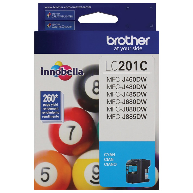 BROTHER INTL CORP LC201C Brother LC201 Cyan Ink Cartridge, LC201C