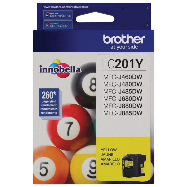 BROTHER INTL CORP LC201Y Brother LC201 Yellow Ink Cartridge, LC201Y