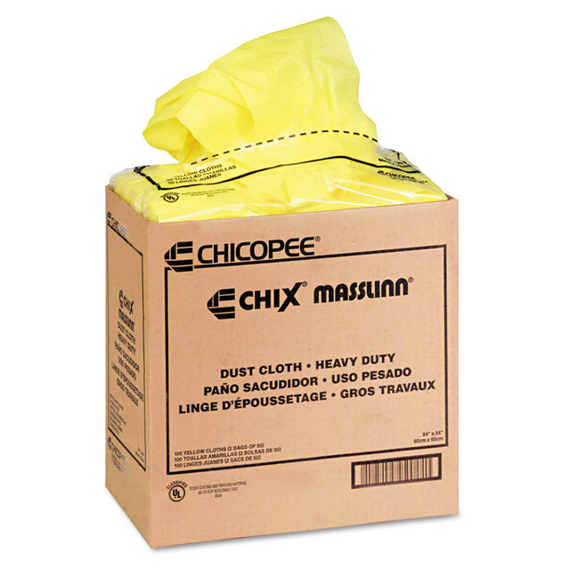 CHICOPEE, INC Chix® 0911 Masslinn Dust Cloths, 24 x 24, Yellow, 50/Bag, 2 Bags/Carton