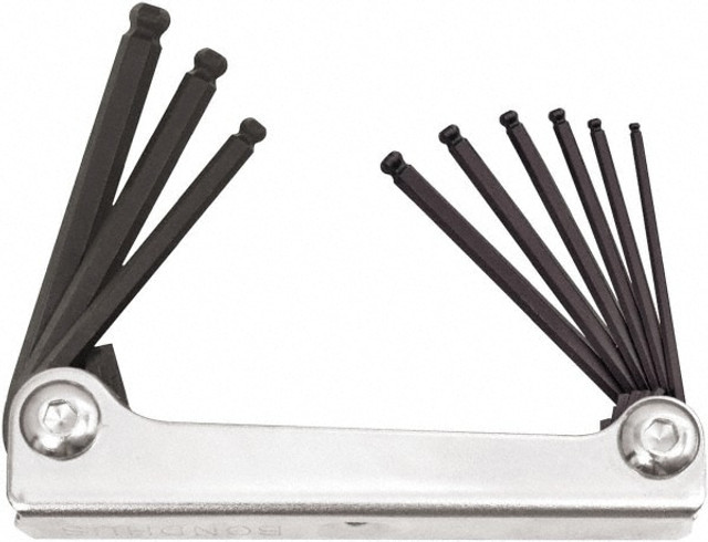 Bondhus 62889 9 Piece Fold-Up Ball End Hex Key Set