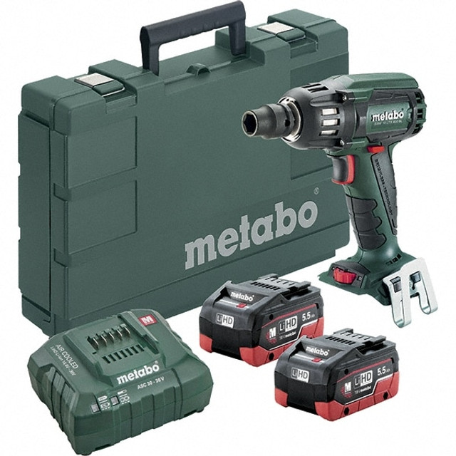 Metabo US602205550 Cordless Impact Wrench: 18V, 1/2" Drive, 0 to 4,250 BPM, 2,150 RPM