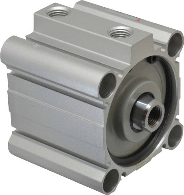 SMC PNEUMATICS NCDQ2B63-25DZ Double Acting Rodless Air Cylinder: 2-1/2" Bore, 1" Stroke, 145 psi Max, 1/4 NPT Port, Double Clevis Mount