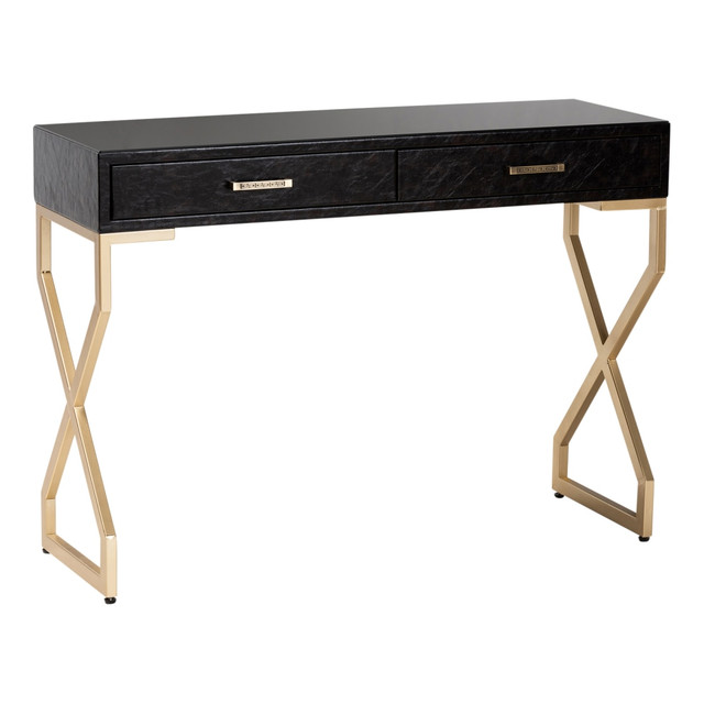 WHOLESALE INTERIORS, INC. 2721-9203 Baxton Studio Modern Console Table, 30-1/8inH x 41-5/16inW x 14-13/16inD, Dark Brown/Gold WHOLESALE INTERIORS, INC. 2721-9203 Baxton Studio Modern Console Table, 30-1/8inH x 41-5/16inW x 14-13/16inD, Dark Brown/Gold