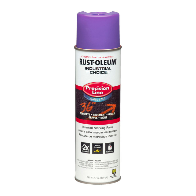 RUST-OLEUM CORPORATION 1869838 Rust-Oleum Industrial Choice M1800 System Water-Based Precision Line Inverted Marking Paint, 17 Oz, Fluorescent Purple, Pack Of 12 Cans RUST-OLEUM CORPORATION 1869838 Rust-Oleum Industrial Choice M1800 System Water-Based Precision Line Inverted Marking Paint, 17 Oz, Fluorescent Purple, Pack Of 12 Cans