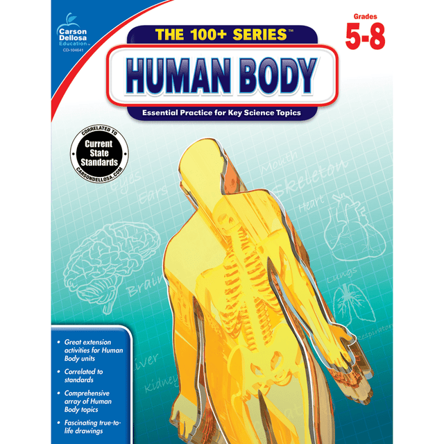 CARSON-DELLOSA PUBLISHING LLC 104641 Carson-Dellosa Human Body Workbook, Grades 5-8