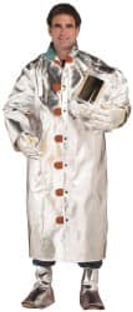 PRO-SAFE AL07-BK-50S Coat: Small, 36 to 38" Chest, Aluminized Kevlar, Snaps Closure