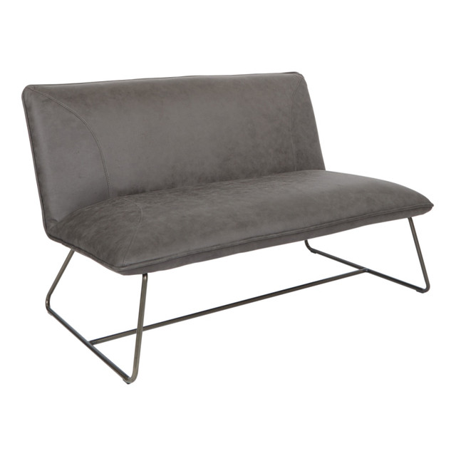 OFFICE STAR PRODUCTS Ave Six BRC52-P43  Brocton Loveseat, Charcoal/Gunmetal Gray