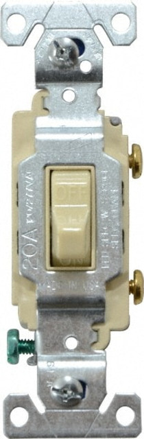 Cooper Wiring Devices CS120V 1 Pole, 120 to 277 VAC, 20 Amp, Commercial Grade Toggle Wall Switch