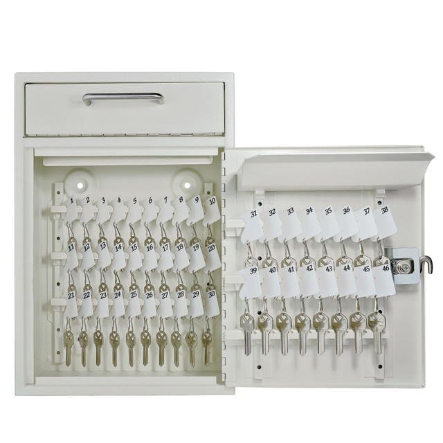 MAIL BOSS LOCKING SECURITY MAILB 8153 Mail Boss Key Boss Locking Combo Cabinet, 16-1/4inH x 11-1/4inW x 4-3/4inD, White MAIL BOSS LOCKING SECURITY MAILB 8153 Mail Boss Key Boss Locking Combo Cabinet, 16-1/4inH x 11-1/4inW x 4-3/4inD, White
