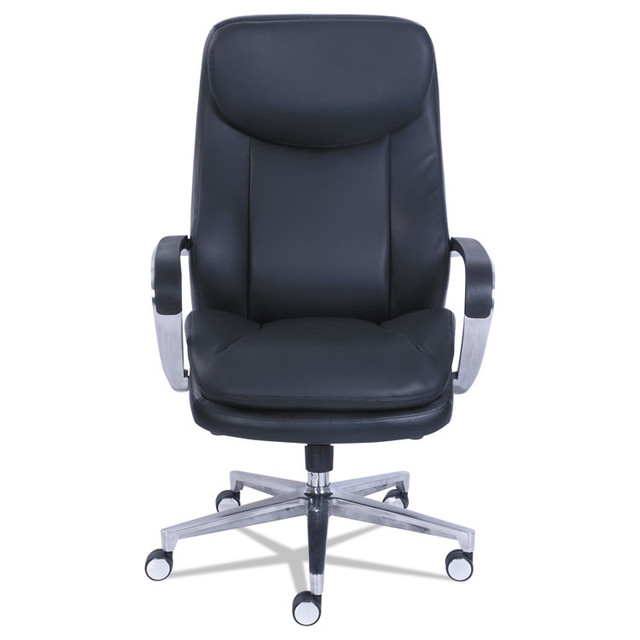 LA-Z-BOY CHAIR COMPANY 48958 Commercial 2000 High-Back Executive Chair, Supports Up to 300 lb, 20.25" to 23.25" Seat Height, Black Seat/Back, Silver Base