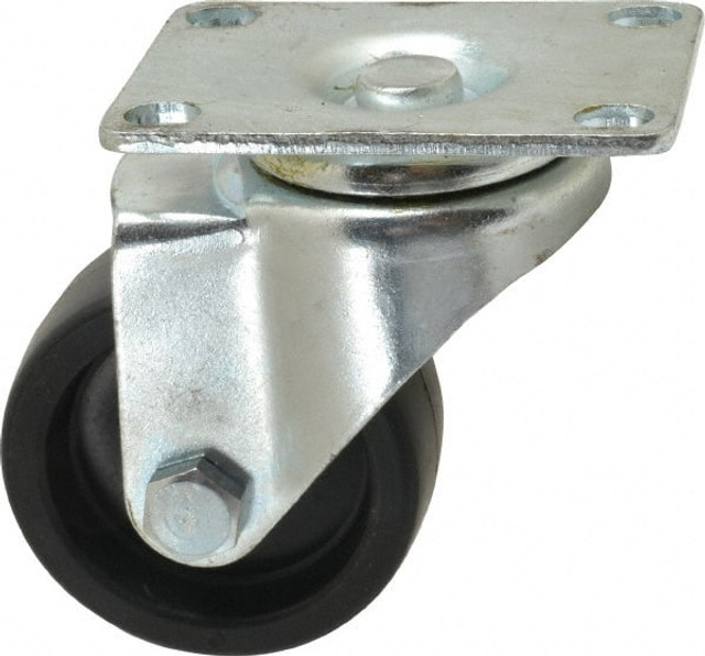 Fairbanks E03-3-PH Swivel Top Plate Caster: Polyolefin, 3" Wheel Dia, 1-1/4" Wheel Width, 150 lb Capacity, 4-3/8" OAH