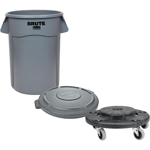Rubbermaid 8809712/0979354 Trash Can: 44 gal, Round, Gray