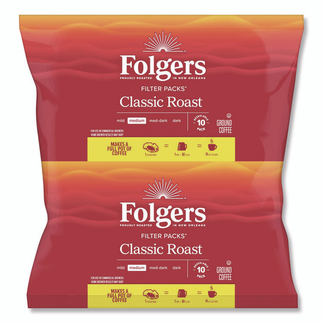 KEURIG DR PEPPER Folgers® 52320 Coffee Filter Packs, Regular, 1.05 oz Filter Pack, 40/Carton