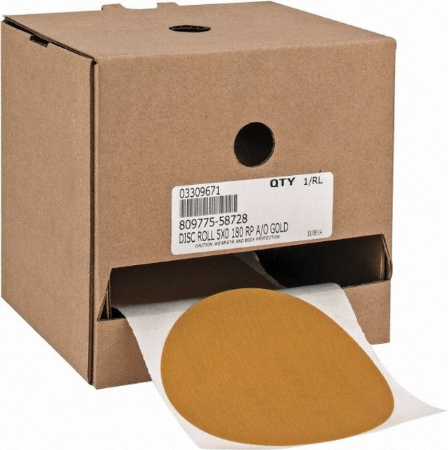 MSC 809775-58728 PSA Disc: 5" Disc Dia, 180 Grit, Aluminum Oxide