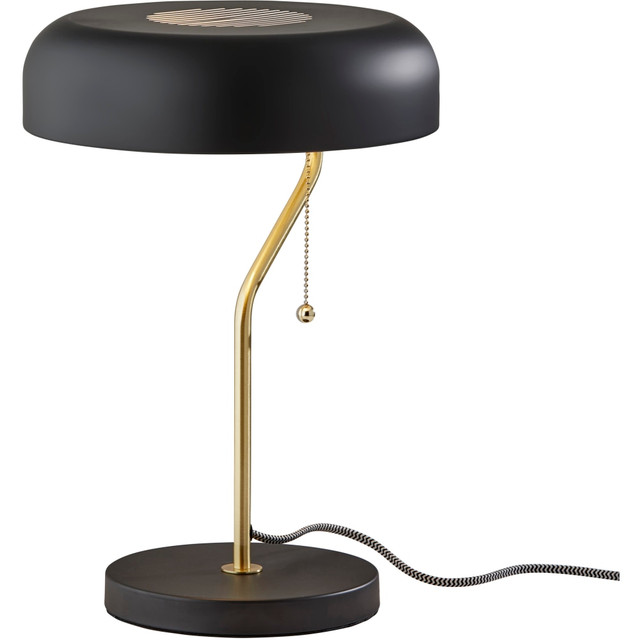 ADESSO INC 6037-21 Adesso Timothy Table Lamp, 17inH, Black Shade/Black & Antique Brass Base