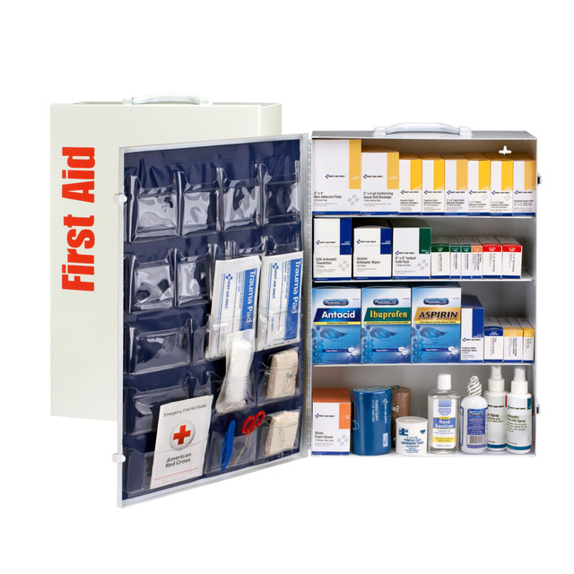 FIRST AID ONLY, INC. First Aid Only 90576  First Aid ANSI B+ 4-Shelf Metal Cabinet With Meds