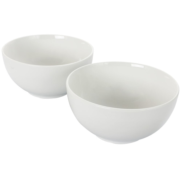 GIBSON OVERSEAS INC. Gibson Home 995110994M  2-Piece 7in Ceramic All-Purpose Round Bowl Set, White