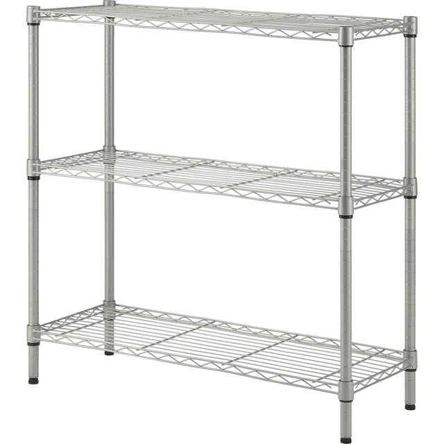 SP RICHARDS 70066 Lorell Light-Duty Wire Shelving - 3 Tier(s) - 36in Height x 36in Width x 14in DepthFloor - Sturdy - Epoxy - Silver - Plastic, Metal, Steel - 1 Each SP RICHARDS 70066 Lorell Light-Duty Wire Shelving - 3 Tier(s) - 36in Height x 36in Width x 14in DepthFloor - Sturdy - Epoxy - Silver - Plastic, Metal, Steel - 1 Each